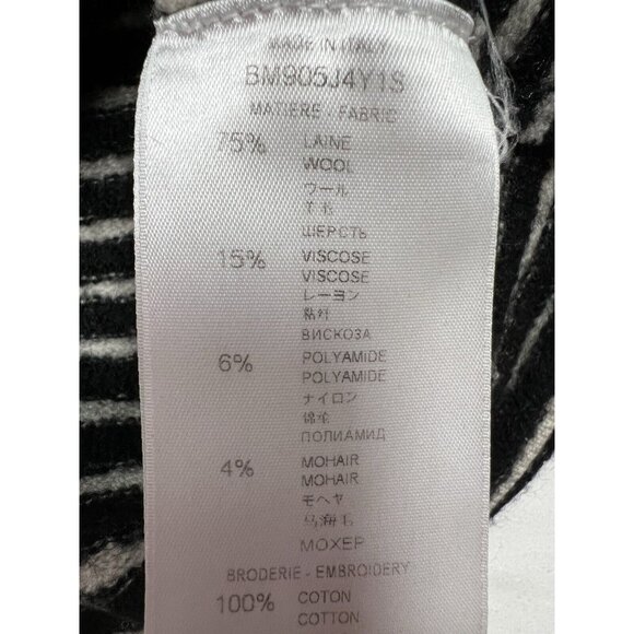 Givenchy Women Sweater Wool Crop Black White Long Sleeves XS - Picture 5 of 9